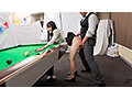 勝てば100万円！負けたら即ハメブレイクショット！同僚同士の美脚OLがエロビリヤード対決！球を撞いてデカチンに突かれて同僚の目の前でオマ○コホールに生中出し！ 5