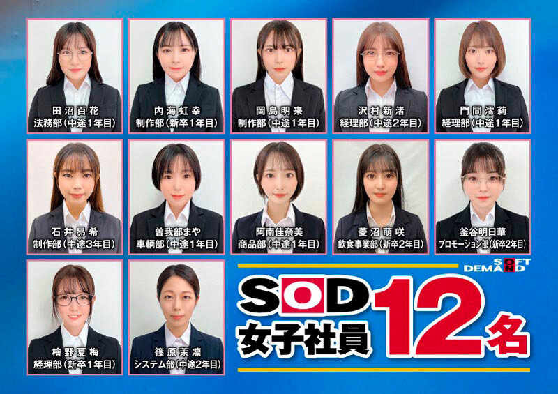 SOD女子社員12名 女性器特化健康診断 オマ○コ入念ドクハラ545分